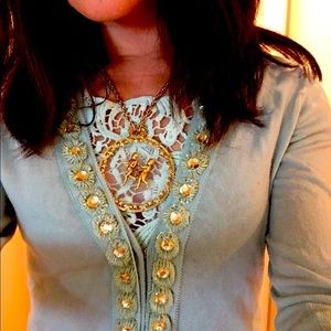 ♊️ Giant 1970s vintage Roman revival medal Gemini astrology medallion necklace